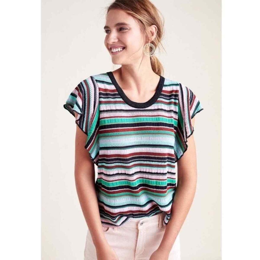 Aldomartins Palma Knit Sweater Ruffle Sleeve Top Medium